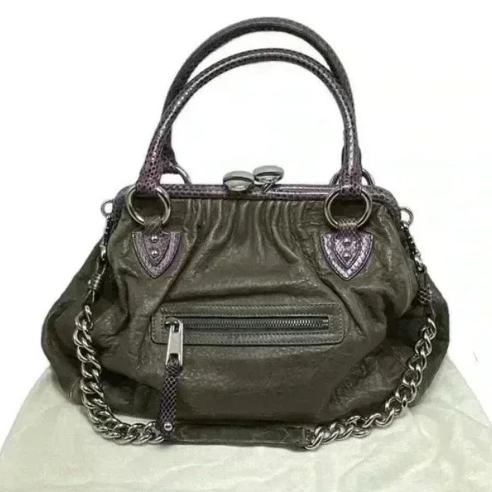 Marc Jacobs Olive and Purple Shoulder Bag